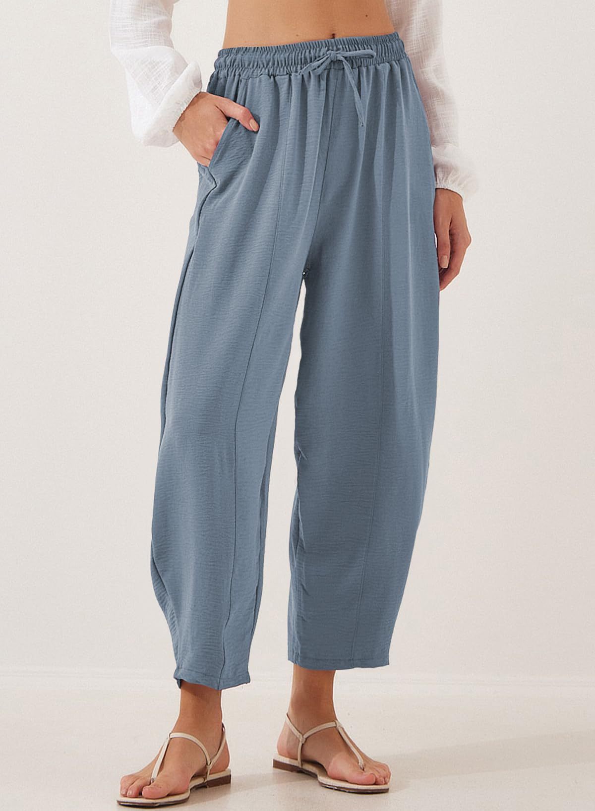 Pantalon de loisirs décontracté pour femmes avec taille élastique et poches pratiques Chic und Stil