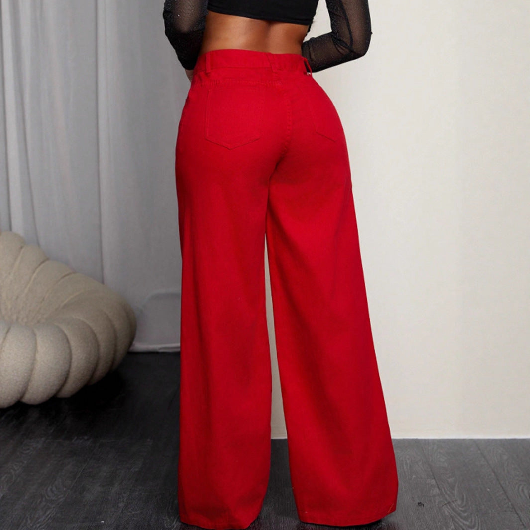 Pantalon taille haute ample pour femmes avec coupe décontractée et design coloré Chic und Stil