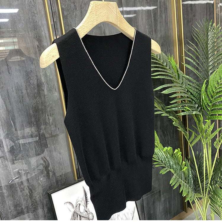 Pull en maille élégant à col en V pour femmes Chic und Stil