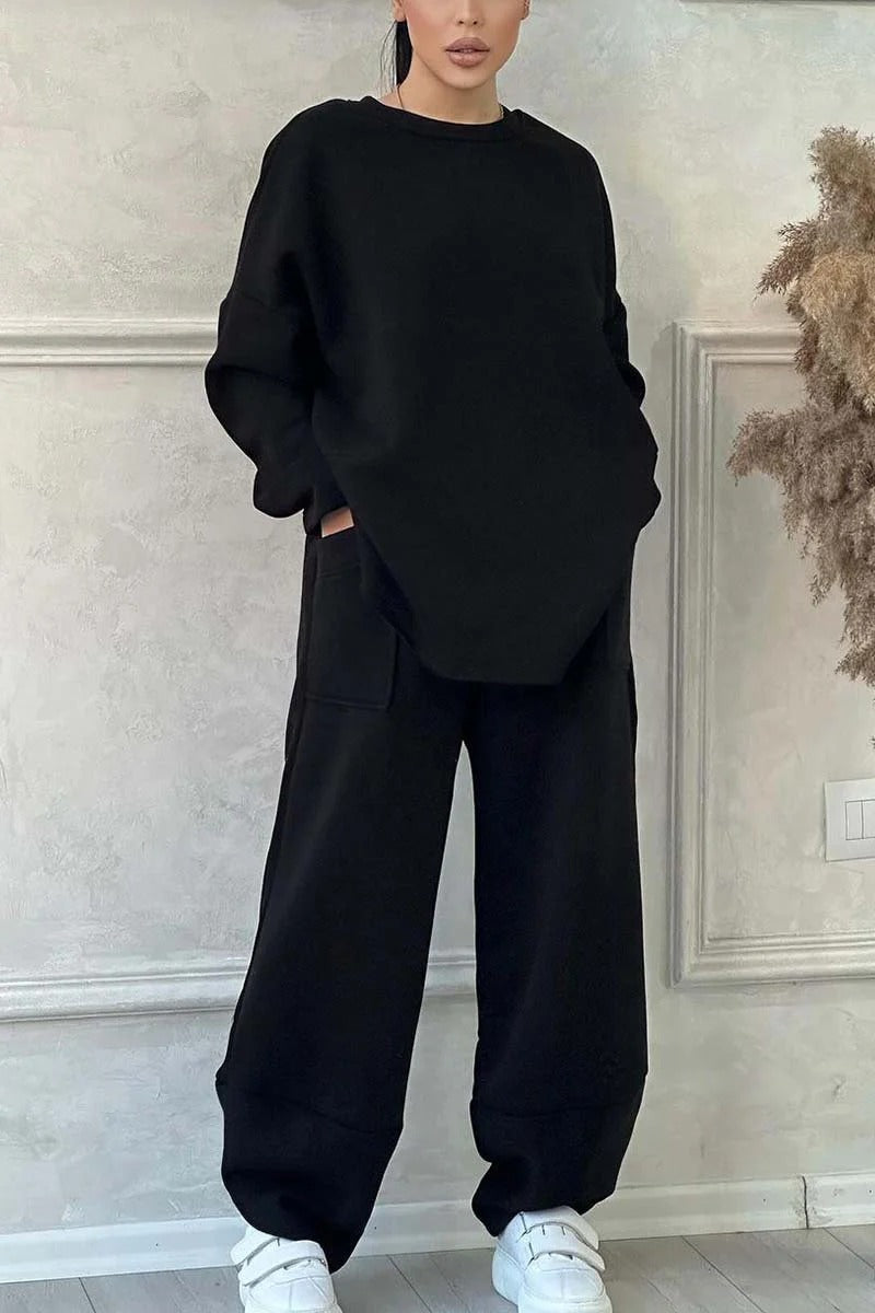 Dames Cozy Oversized Sweat-Set avec des poches spacieuses et une coupe confortable Chic und Stil