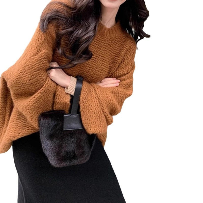 Pull en tricot surdimensionné confortable pour femme avec manches cloche Chic und Stil
