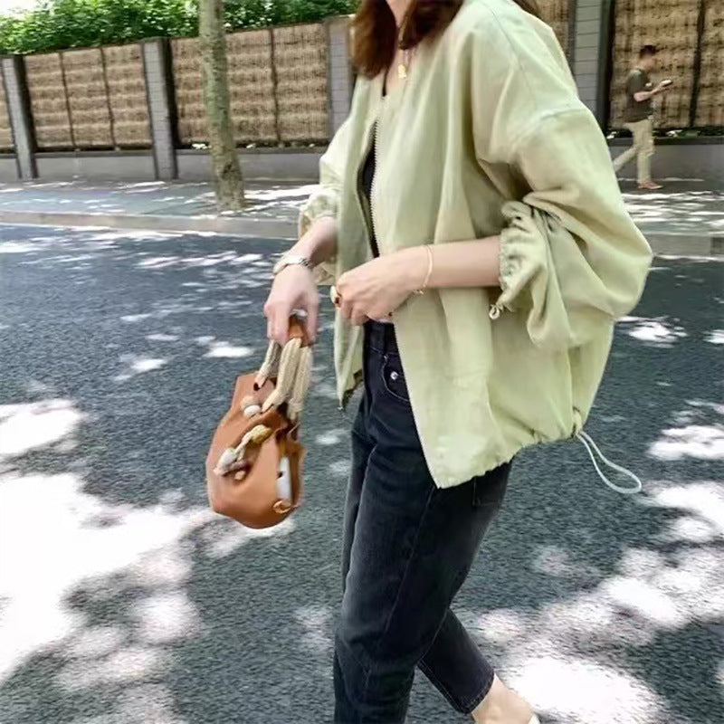 Veste zippée en lin léger pour femmes Chic und Stil