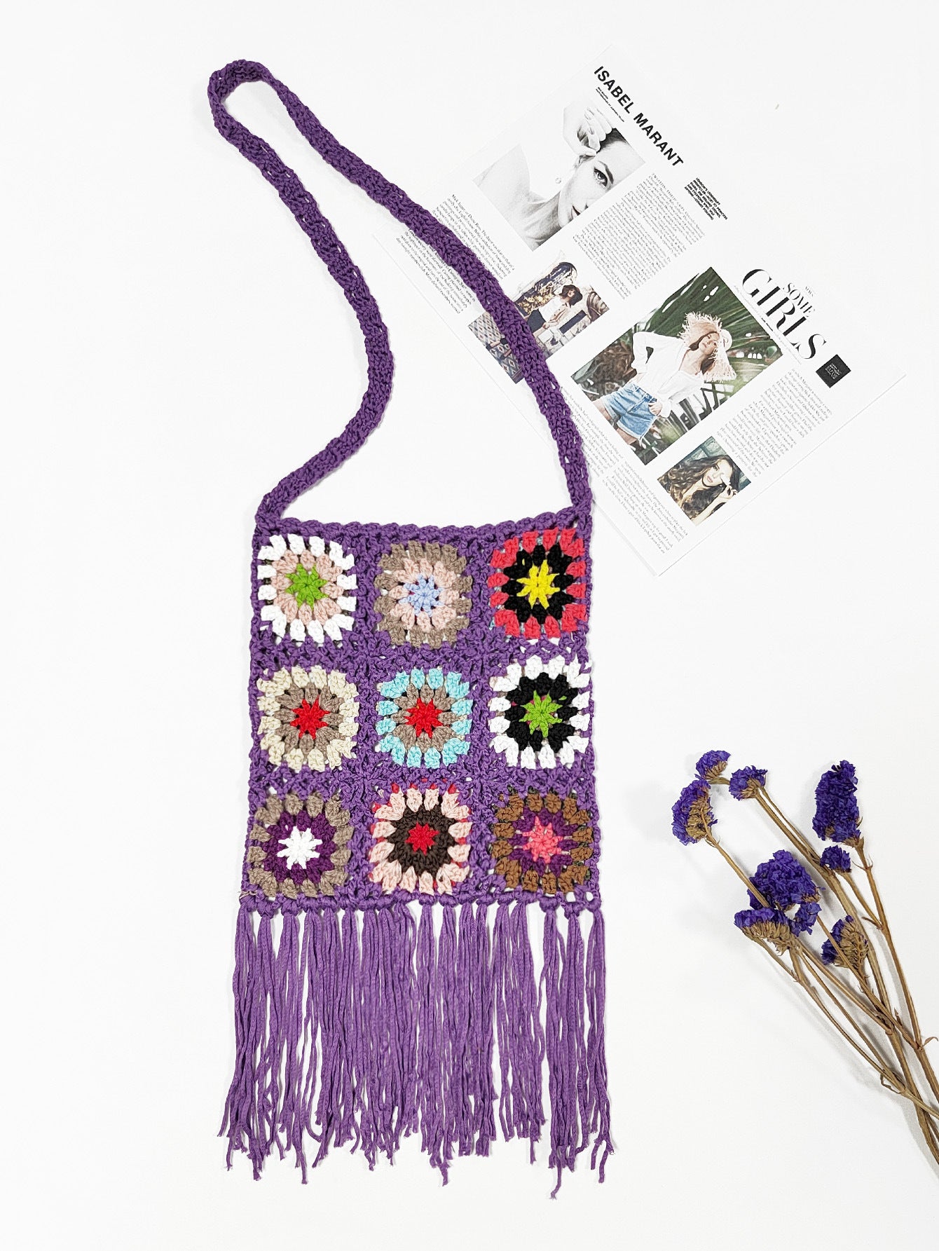 Sac bandoulière en crochet boho pour femmes Chic und Stil