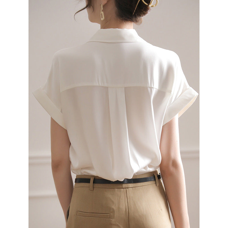 Blouse ajustée à manches courtes à boutons pour femmes Chic und Stil