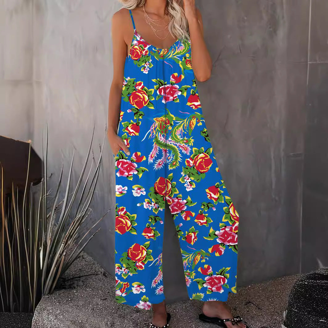 Dame combinaison légère avec design floral et bretelles réglables Chic und Stil
