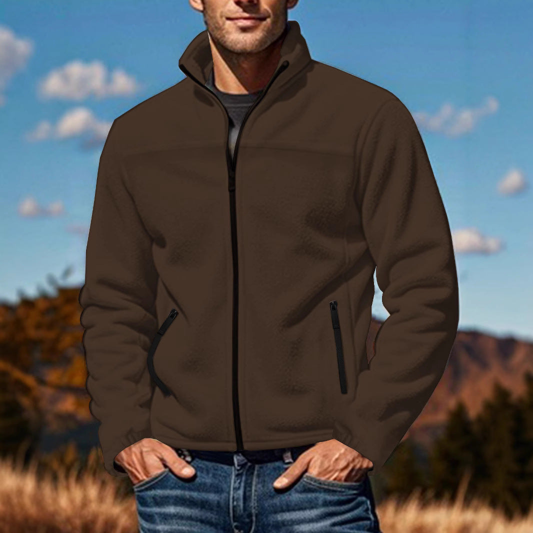 Veste en polaire pour hommes avec col haut et poches zippées pratiques Chic und Stil