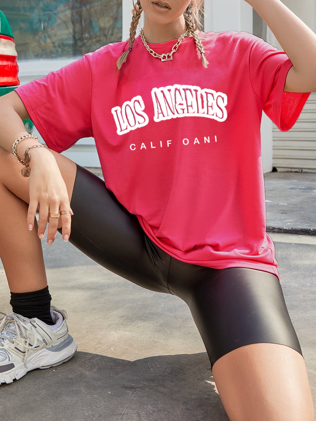 T-shirt oversize pour femmes avec impression graphique tendance et coupe décontractée Chic und Stil