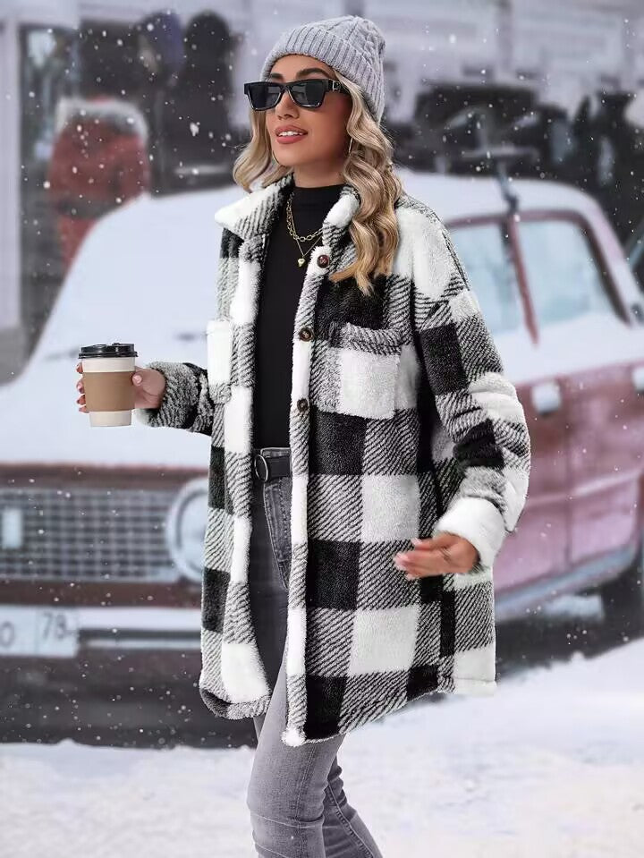 Dames Flanel-Hiver Veste Chic und Stil