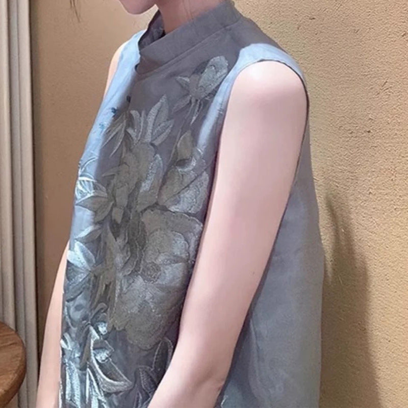 Blouse en soie brodée pour femmes Chic und Stil