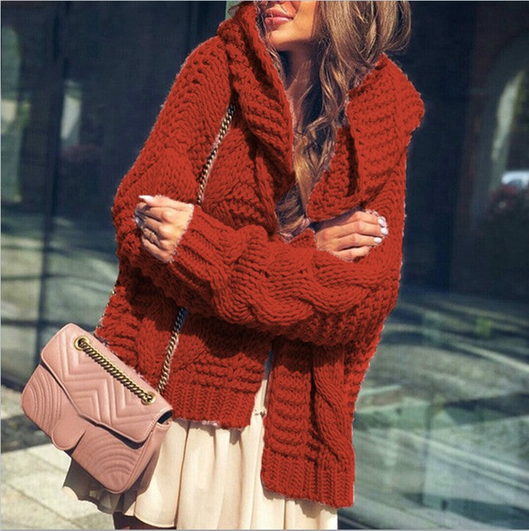 Veste en gros tricot pour dames au style oversize décontracté avec col châle et grandes poches Chic und Stil