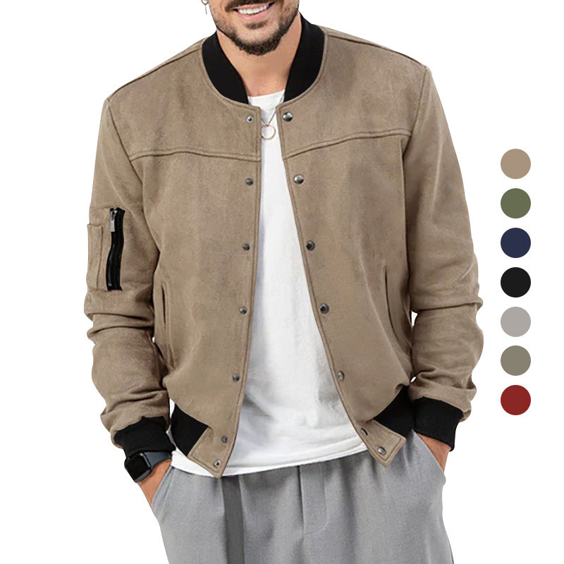 Veste bomber moderne pour homme en simili daim de haute qualité Chic und Stil