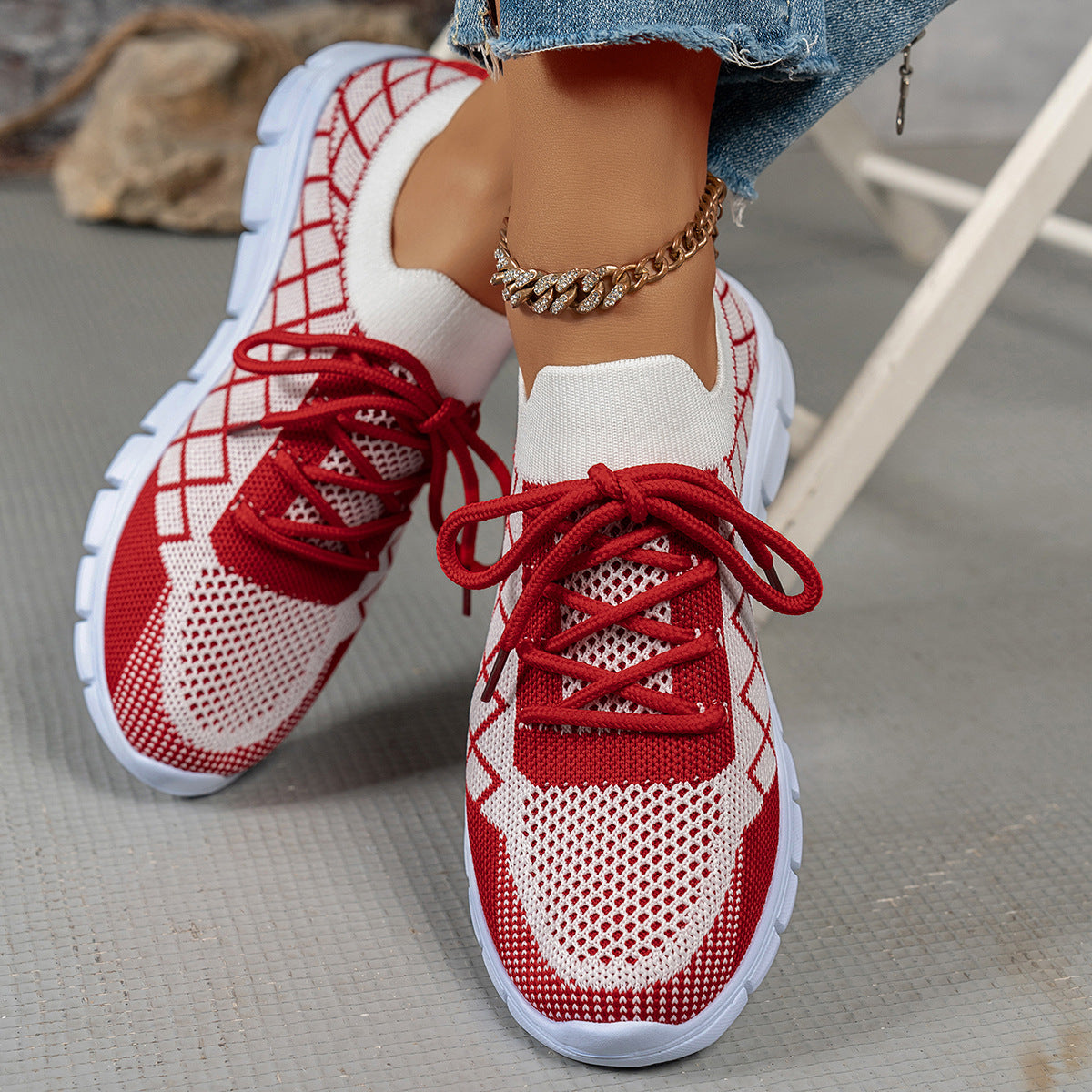 Baskets de fitness légères en tricot pour femmes Chic und Stil