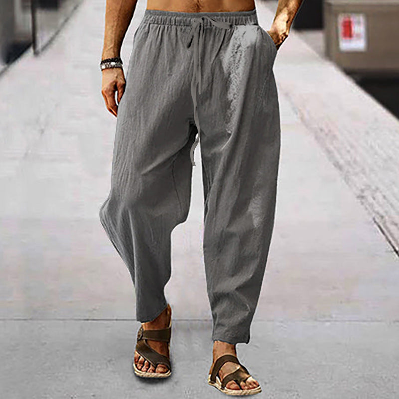 Pantalons d'été décontractés pour hommes en style costume avec taille élastique et poches latérales pratiques Chic und Stil