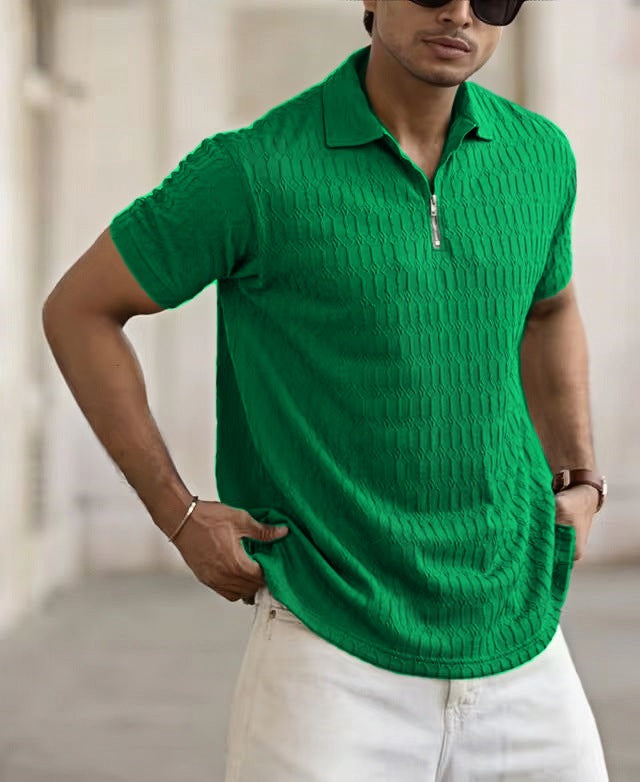 Hommes Polo en Structure Chic und Stil
