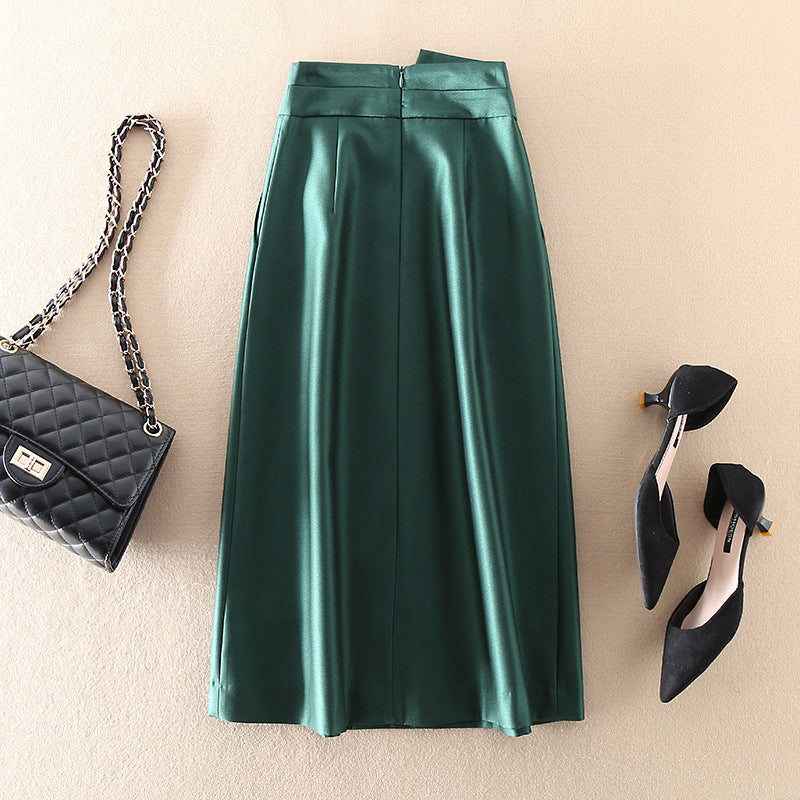 Jupe maxi plissée pour femmes avec taille haute Chic und Stil