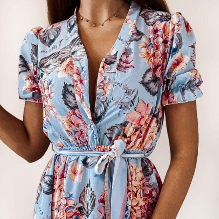 Robe Femme Floral Haute-Bas Chic und Stil