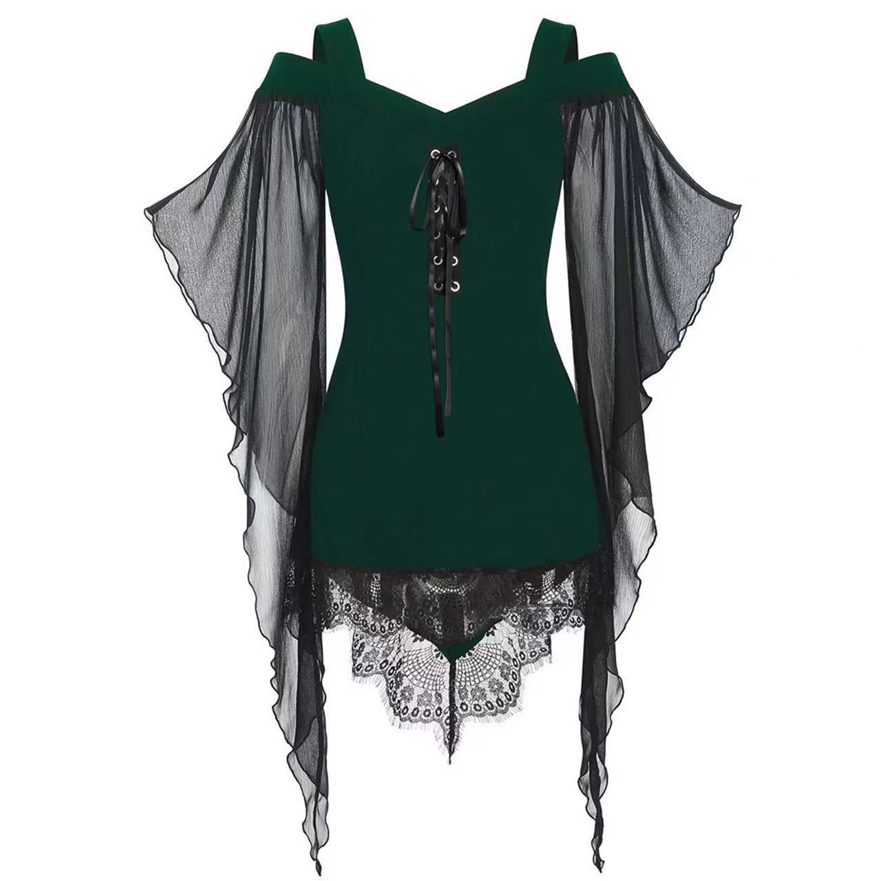 Elegant women's blouse with off-the-shoulder and lace Chic und Stil