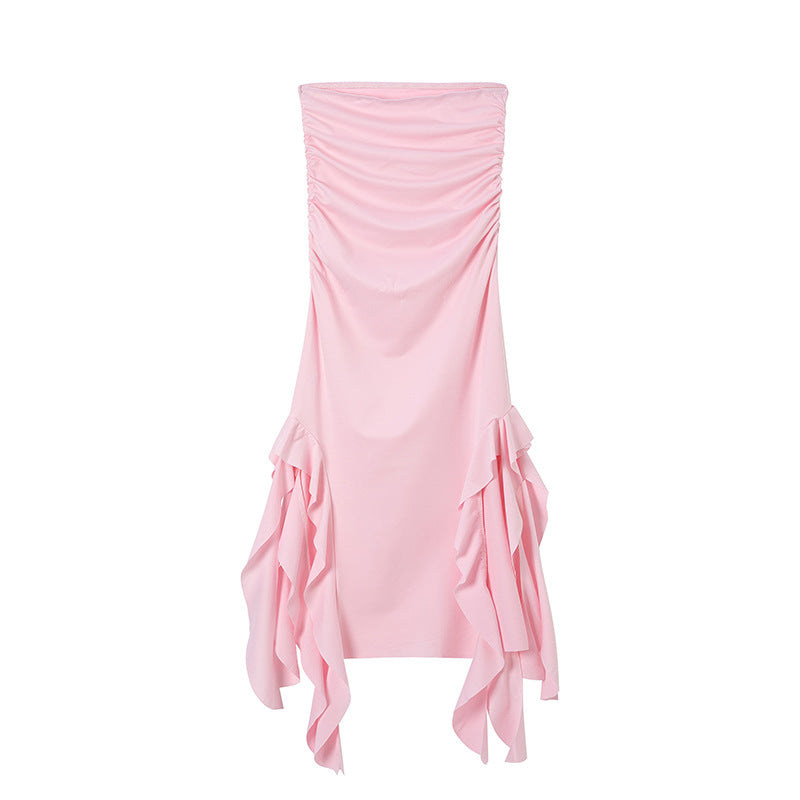 Robe maxi à fronces pour dames avec ourlet asymétrique Chic und Stil
