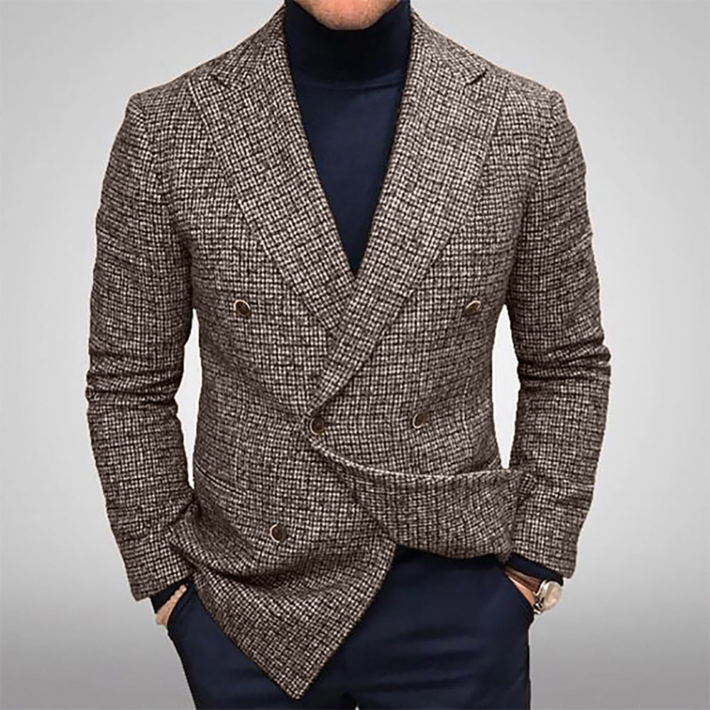 Blazer élégant à carreaux pour hommes avec double boutonnage Chic und Stil