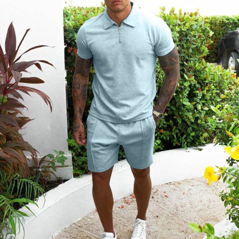 Hommes Ensemble de polo et de shorts de loisirs confortable Chic und Stil