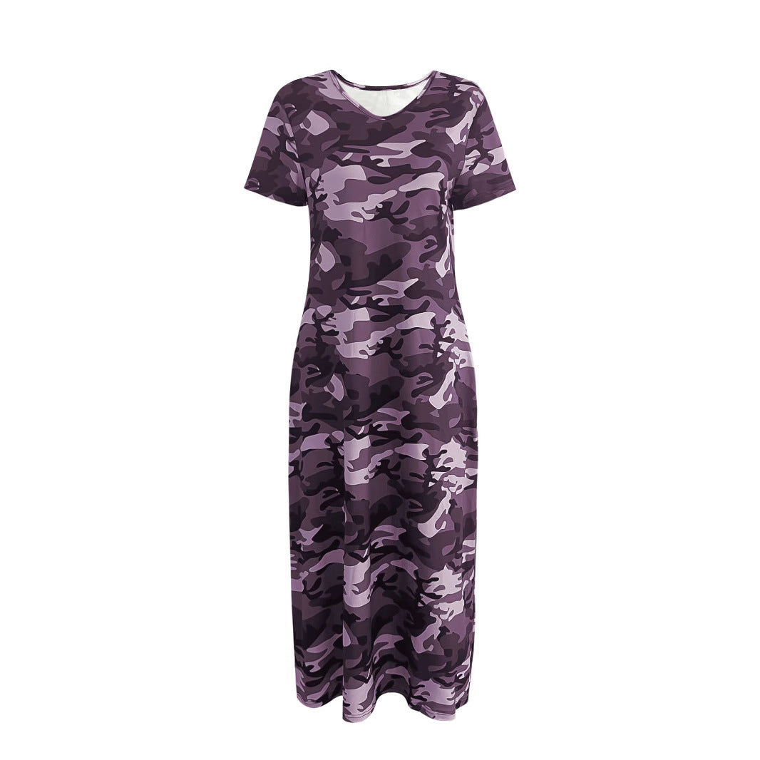 Robe Maxi Camo Imprimé de Loisirs pour Femmes Chic und Stil