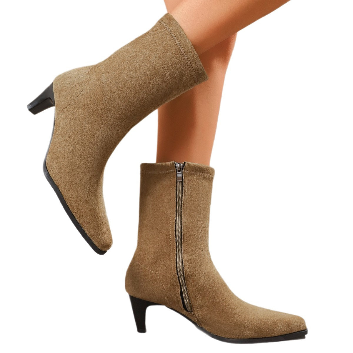 Bottes de mode pour dames avec bord élégant et bout pointu Chic und Stil