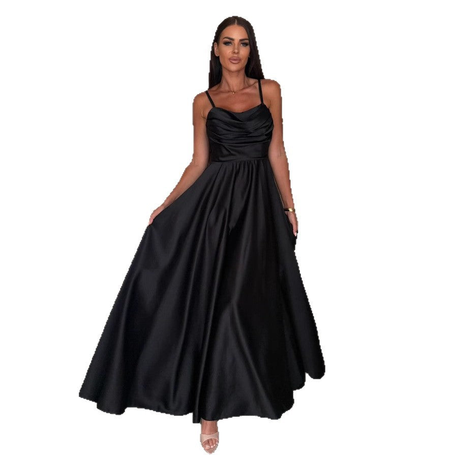 Dames Élégant Robe de Soirée en Satin Chic und Stil