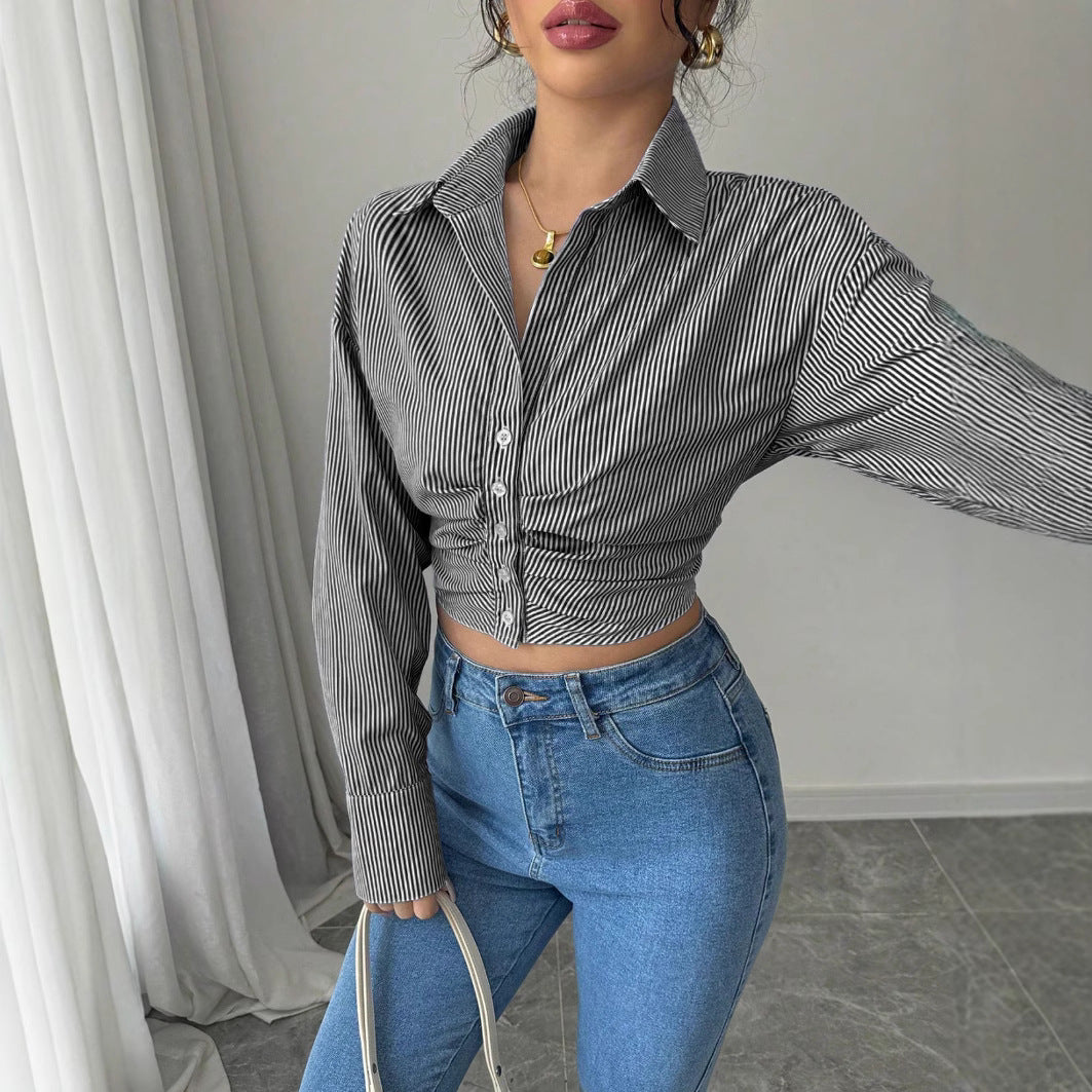 Blouse élégante pour femmes avec coupe froncée et manches longues Chic und Stil