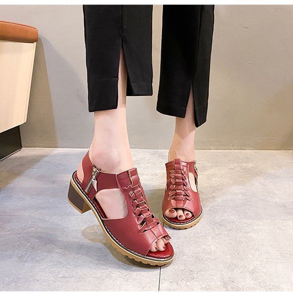 Sandales à lacets tendance pour femmes avec bout ouvert et talon bloc confortable Chic und Stil