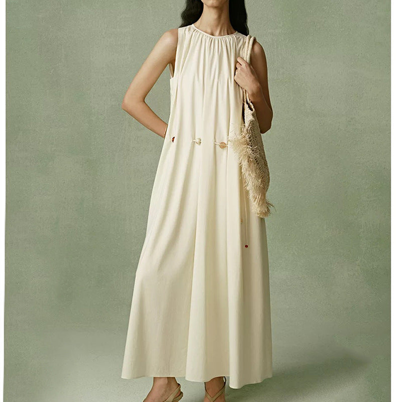 Robe maxi sans manches pour femme avec détail froncé Chic und Stil