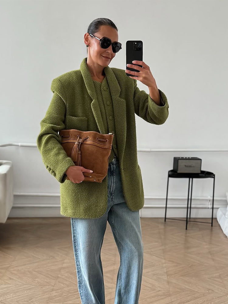 Blazer oversize décontracté pour femmes en matériau de haute qualité Chic und Stil
