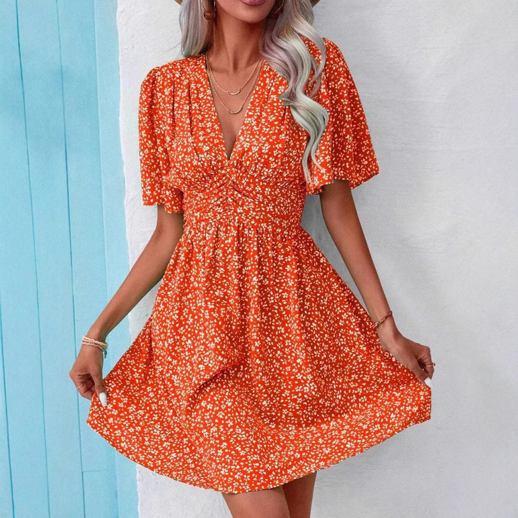 Robe Flirty Floral Ajustée et Évasée Dame Chic und Stil