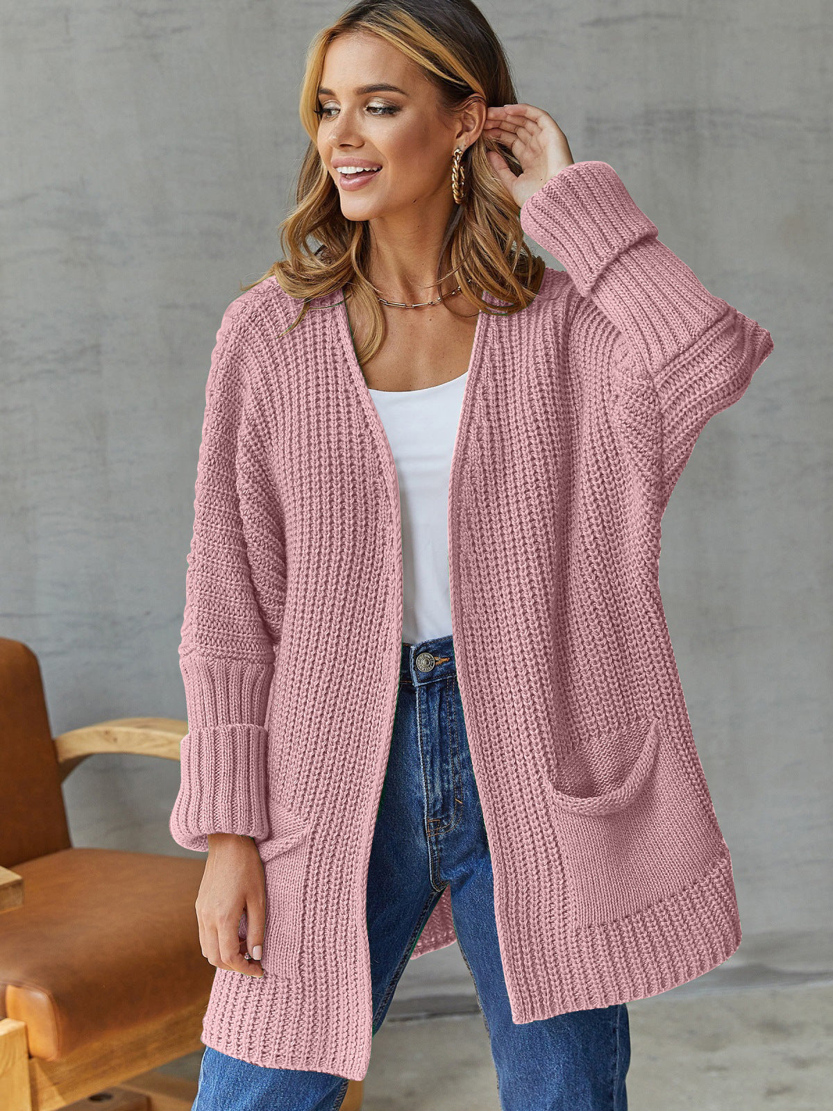 Cardigan en grosse maille pour femmes avec poches pratiques et coupe oversize Chic und Stil