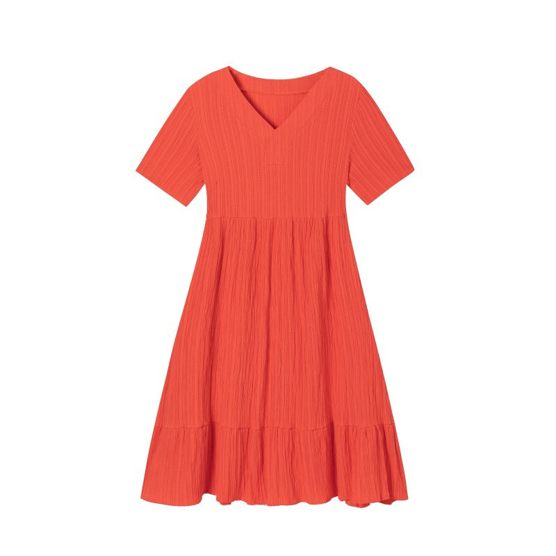 Robe fluide à volants pour femmes avec décolleté en V Chic und Stil