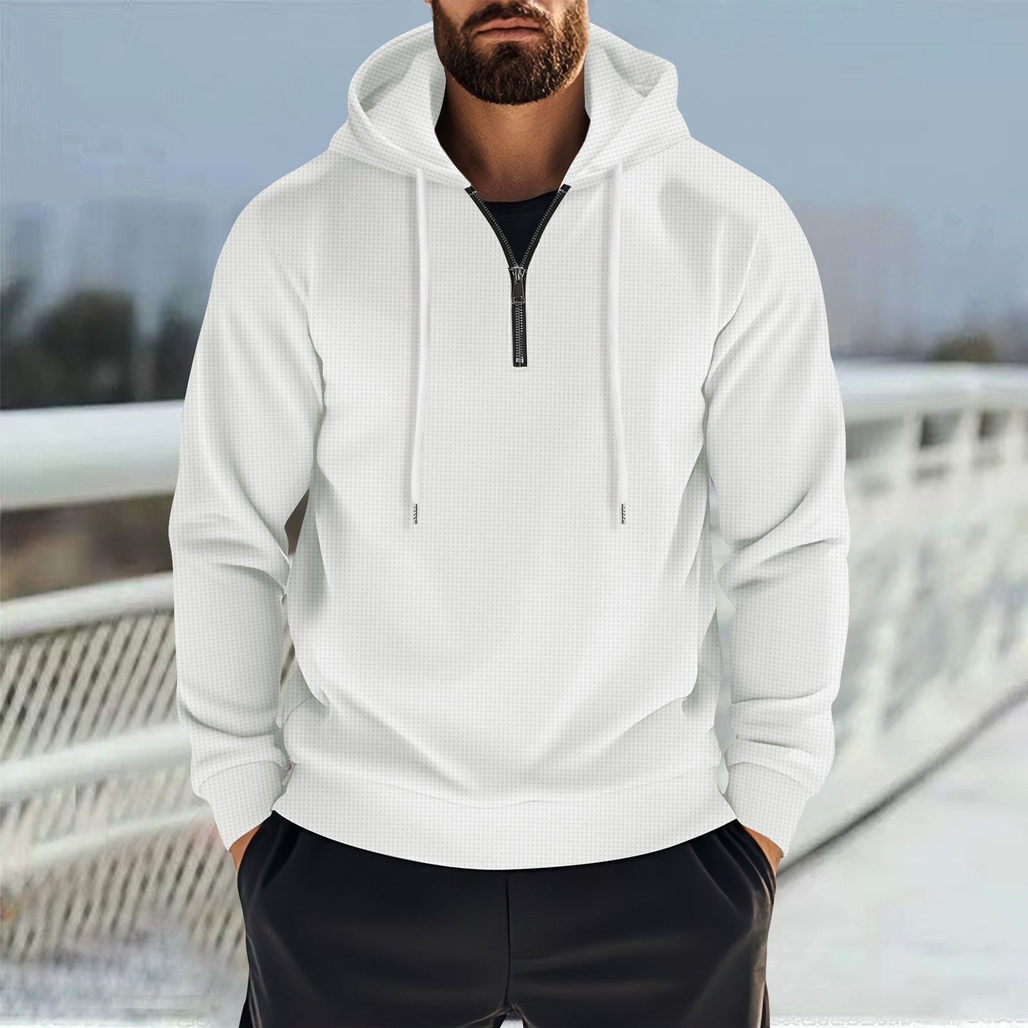 Functional sweater for men with practical zipper and sporty design Chic and Style