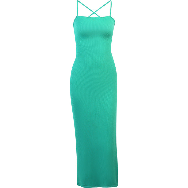 Robe maxi à encolure côtelée Chic und Stil pour femmes