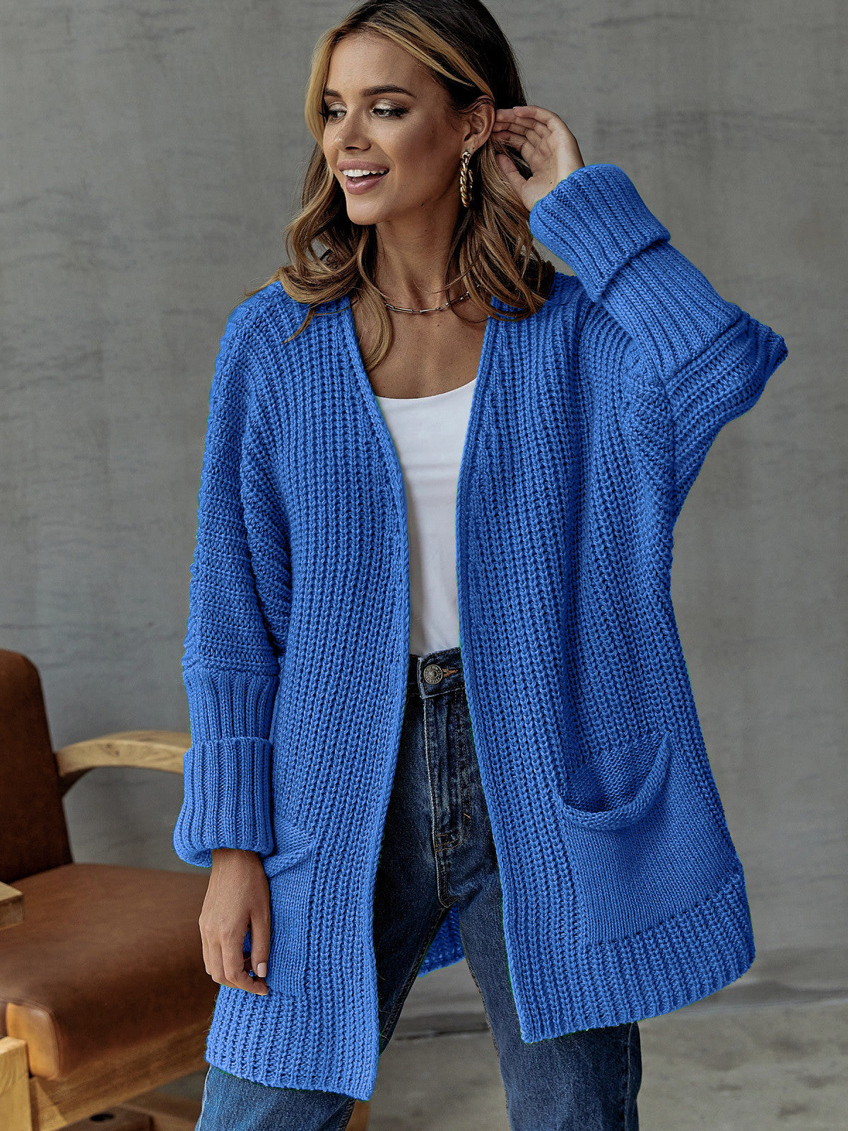 Cardigan en grosse maille pour femmes avec poches pratiques et coupe oversize Chic und Stil