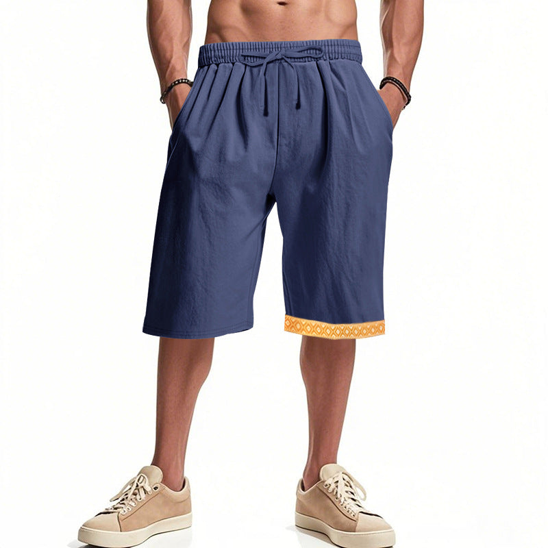 Shorts de plage décontractés pour hommes avec taille élastique et ourlet décoratif Chic und Stil
