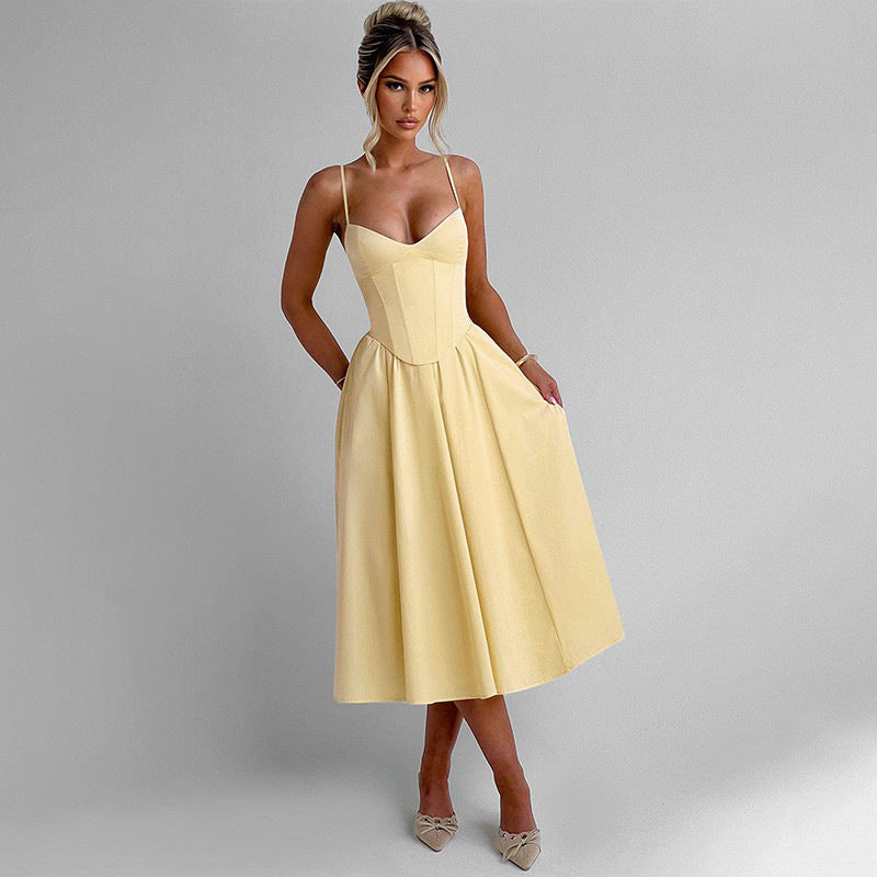 Robe midi classique A-line Chic und Stil pour femmes