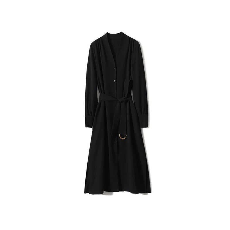 Robe midi élégante pour femme avec ceinture Chic und Stil