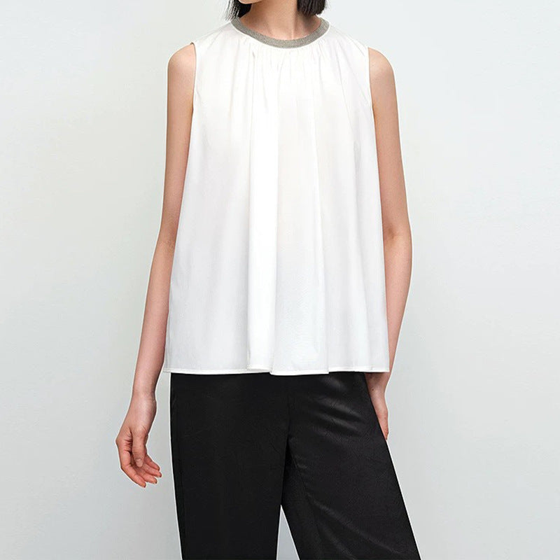 Blouse sans manches plissée pour femmes Chic und Stil