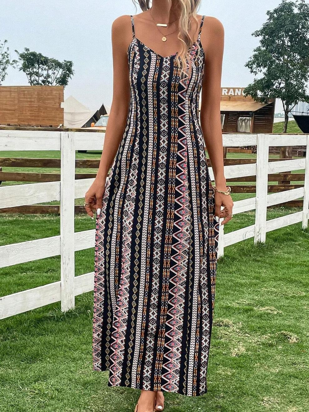 Robe maxi ethnique bohème pour femmes Chic und Stil
