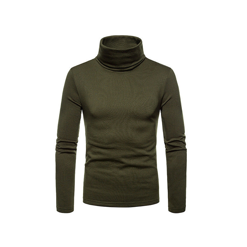 Hommes Haut de gamme Haut à col roulé en matériau élastique Chic und Stil