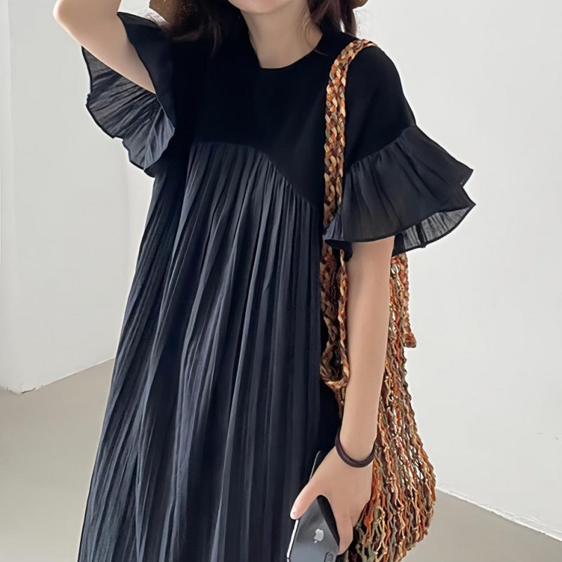 Robe maxi fluide pour femme avec bords froncés Chic und Stil