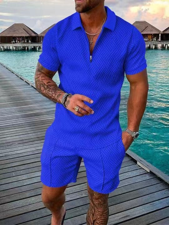 Combinaison courte tendance pour hommes avec un design texturé Chic und Stil