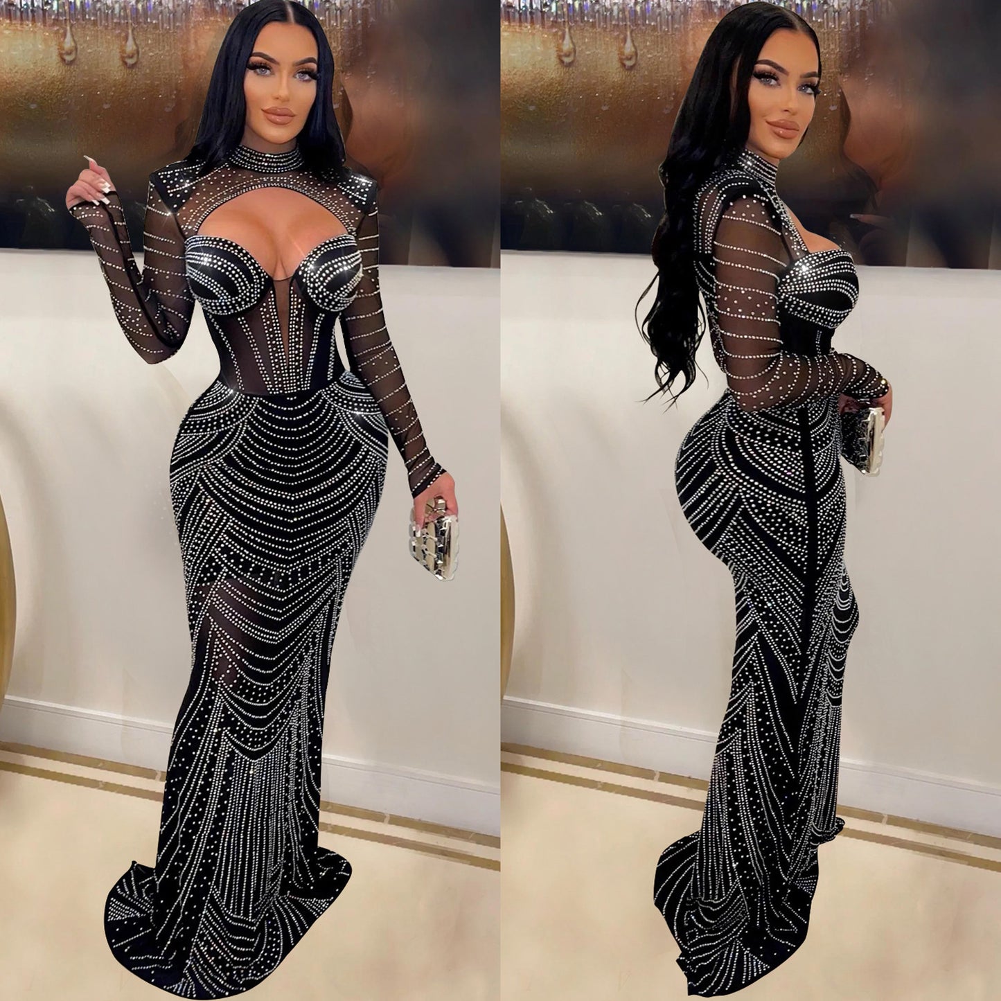Robe de soirée élégante pour femmes avec embellissements Chic und Stil
