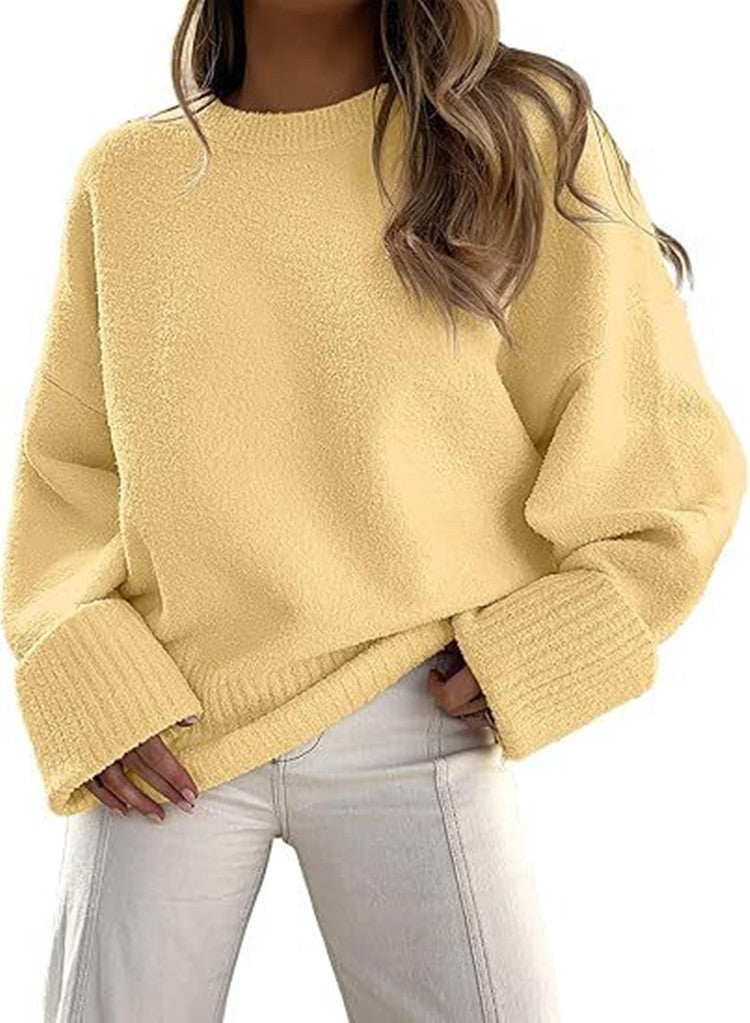Dames Pull en laine moelleux oversized avec larges bords Chic und Stil