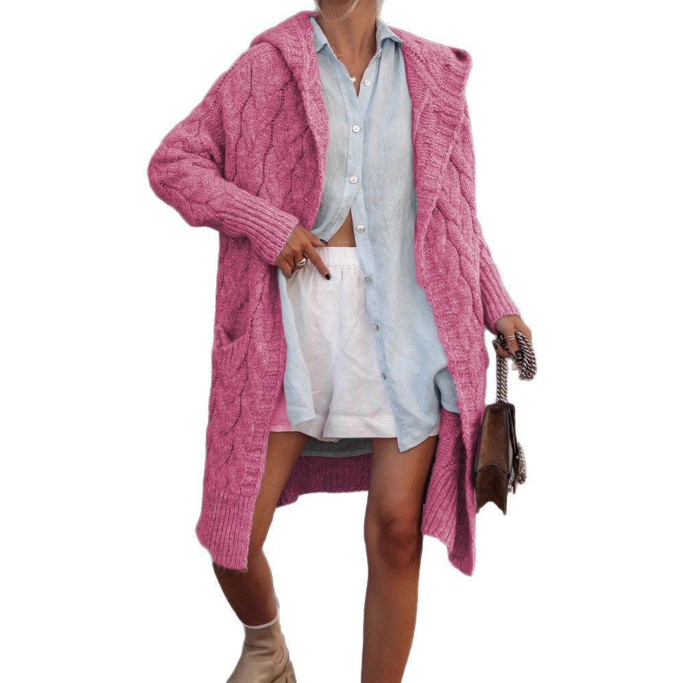 Cardigan en maille épaisse pour femmes avec coupe ouverte et capuche Chic und Stil
