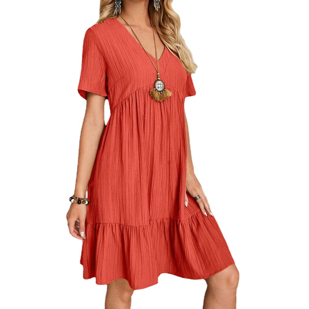 Robe midi évasée à décolleté en V pour dames Chic und Stil