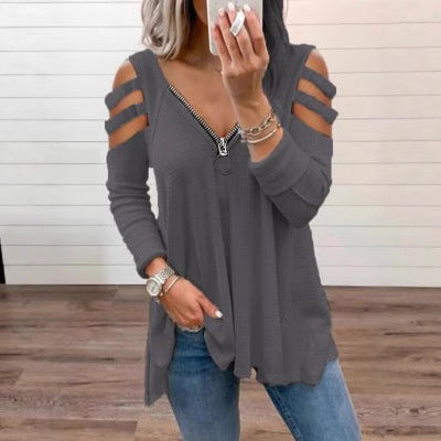 Dames pull en tricot avec des manches à découpes tendance Chic und Stil
